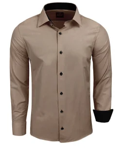 Beales kauluspaita - Beige/Musta
