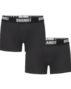 Brandit logo bokserit 2-pack - Musta & Musta