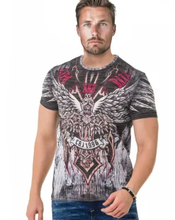 CT746 Wing Cross t-paita - Harmaa