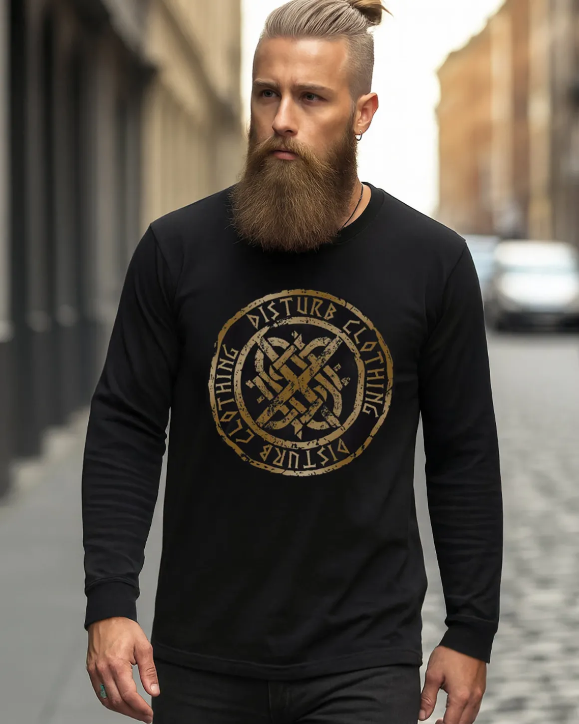 Disturb Viking pitkähihainen - Musta