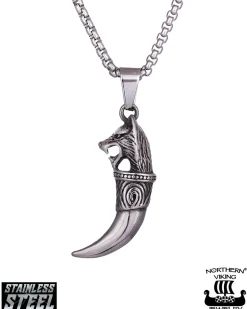 Fenrir Wolf Head kaulakoru - Teräs