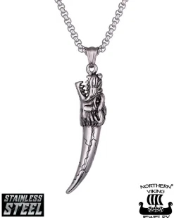 Fenrir Wolf Tooth kaulakoru - Teräs