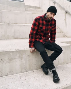 Flanellitakki - Musta/Punainen