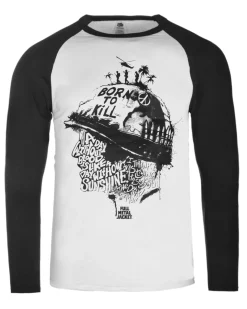 Full Metal Jacket raglan pitkähihainen - Valkoinen/Musta