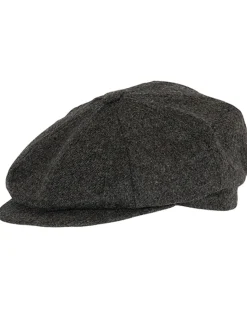 Macon 49 gen merino flat cap - Tummanharmaa
