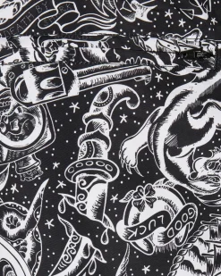 Pattern Tattoo uimashortsit - Musta/Valkoinen