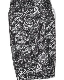 Pattern Tattoo uimashortsit - Musta/Valkoinen