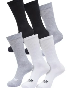 Simple Flat sukat 6-pack - Musta/Valkoinen/Harmaa