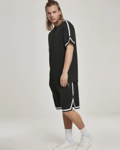 Stripe mesh shortsit - Musta/Valkoinen