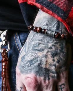 Tiger Eye Knotwork rannekoru - Ruskea